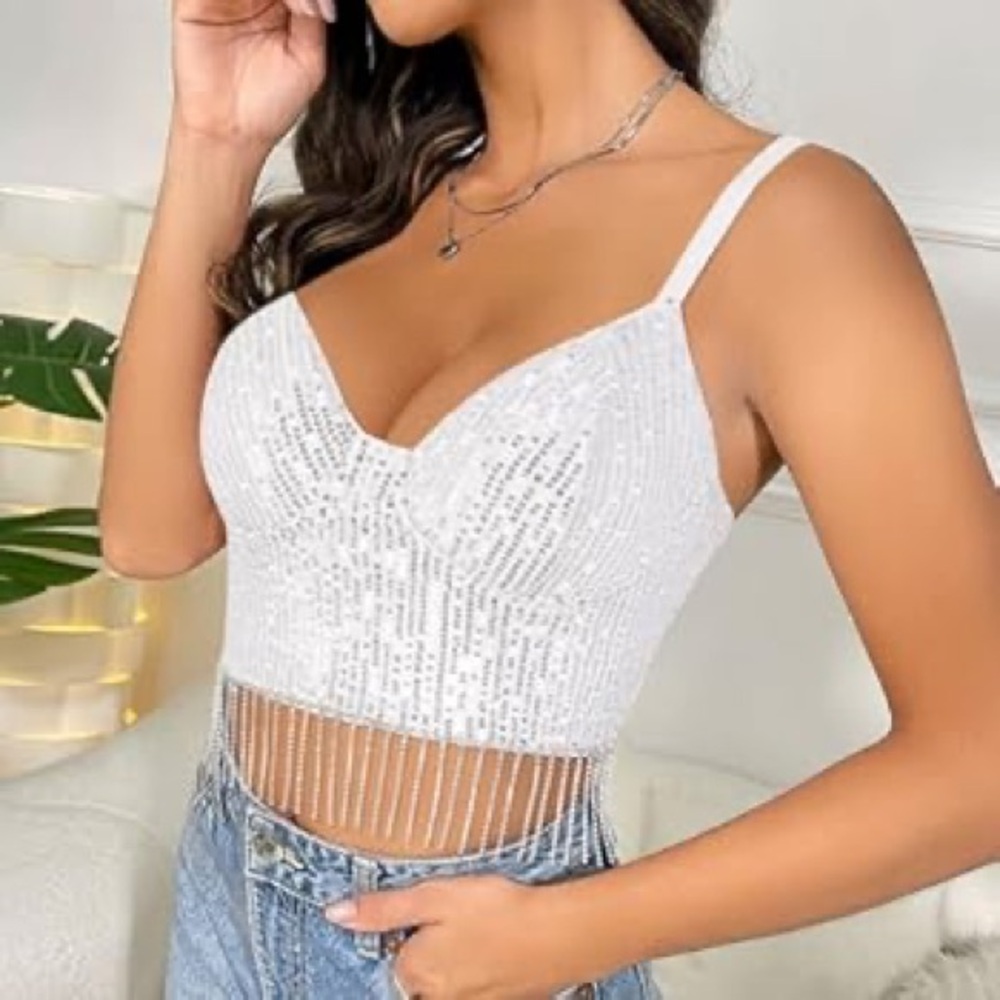 Rhinestone Crop Tank